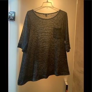 Black Asymmetrical Hem Sweater